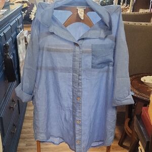 Blue Women's Button-Up Top
